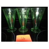 Uranium / Vaseline Glass Cups 6" T