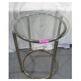 Round Glass Top Accent Table 28 1/2" T x 24" Dia Round Glass Top Accent Table 28 1/2" T x 24" Dia