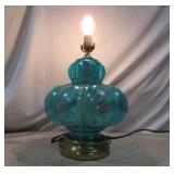 Blue Glass Dome Lamp 18"T Works Blue Glass Dome Lamp 18"T Works