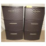 2- 3 Drawer Sterilite Storage Drawers 2- 3 Drawer Sterilite Storage Drawers