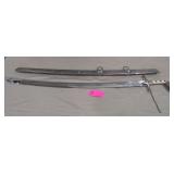 Rare Syrian Bedoun Shamshir Sword 37" L Rare Syrian Bedoun Shamshir Sword 37" L