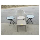 Patio Chair & 3 Small Tables Patio Chair & 3 Small Tables