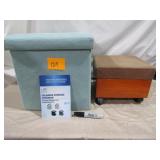 Foldable Storage Ottoman & CD Storage On Wheels Foldable Storage Ottoman & CD Storage On Wheels