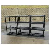 3 Black Plastic Racks 3 Black Plastic Racks