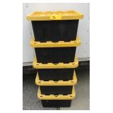 5-  5 Gal Plastic Storage Tubs w/ Lids