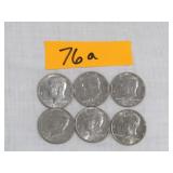 6- 1981 Kennedy Half Dollars