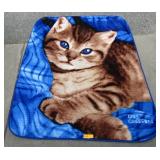 Cat Blanket (Blue & Brown)