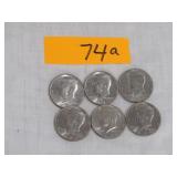 6- 1979 Kennedy Half Dollars