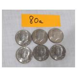 6- 1988 Kennedy Half Dollars