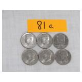 6- 1776-1976 Bicentennial Kennedy Half Dollars