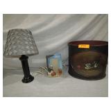 17" T Lamp, Trash Can & Frame