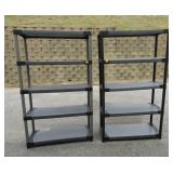 2- Grey Plastic Storage Racks