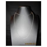 Long silver tone necklace