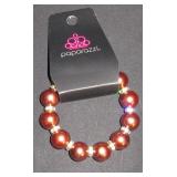 Bronze ball bracelet with gemstone accents