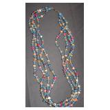 4 strand multi colored bead necklace