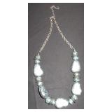 blue rock looking bead necklace