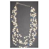 5 strand necklace with pearl like beads