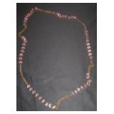 long pink round bead necklace
