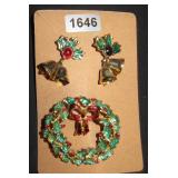 Wreath with matching earrings