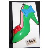 Green shoe high heel