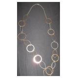 goldtone necklace with connecting circles