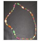multi colored long bead necklace