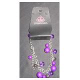 stilver braclet with purple balls