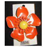 orange flower brooch