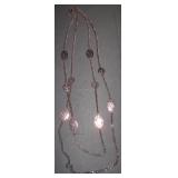 2 strand bronze necklace with filigree medallions