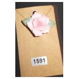 Pink rose brooch