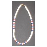 Red, white and blue necklace
