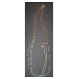 2 tone seed bead triple strand necklace