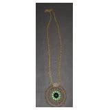 Long bronze tone necklace