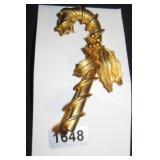gold candy cane brooch