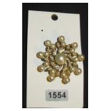 snowflake brooch with faux pearls