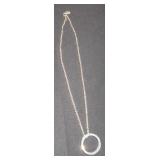 Silver chain with circle pendent