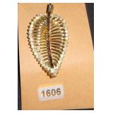 gold  leaf with clear and amber gems