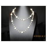 Silvertone faux Pearl necklace