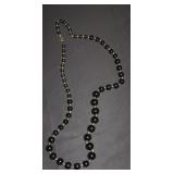 black bead with gold accent necklace