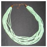 multi strand turquoise seed bead necklace