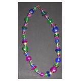 purple, green, and blue beaded necklace
