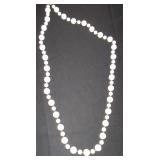 white bead necklace