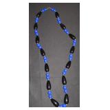 blue and black bead necklace