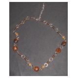 Necklace with orange beads