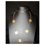 Express goldtone coin necklace