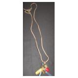 Leather necklace with glass pendent