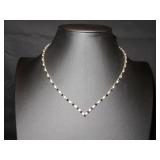 Black and white rhinestone necklace