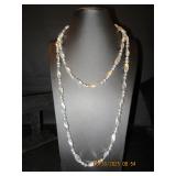 Silvertone plastic bead necklace