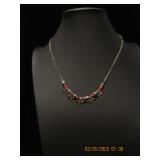 Dainty chain with red and blue little beads