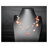 Triple strand shell & bead necklace